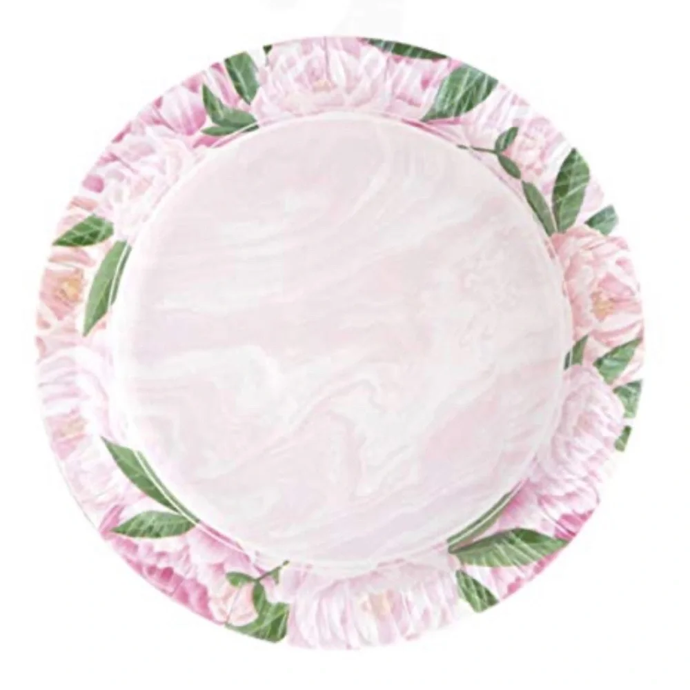 MSPCI 4” Mini Pink Peony Canapé Paper Plates by Celebrate It (651874), 12 ct